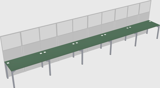 Shared rectangular cubicle