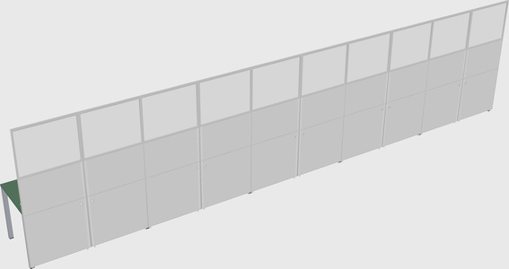 Shared rectangular cubicle