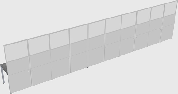 Shared rectangular cubicle