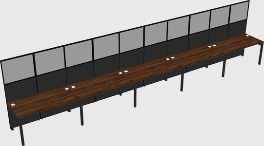 Shared rectangular cubicle