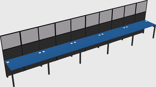 Shared rectangular cubicle
