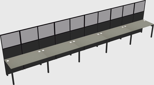 Shared rectangular cubicle