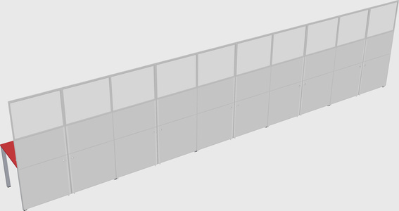 Shared rectangular cubicle