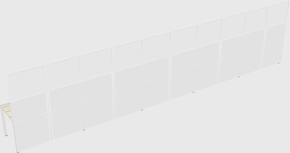 Shared rectangular cubicle