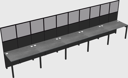 Shared rectangular cubicle