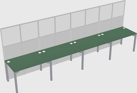 Shared rectangular cubicle