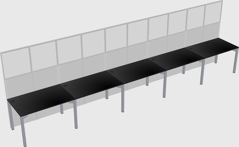 Shared rectangular cubicle