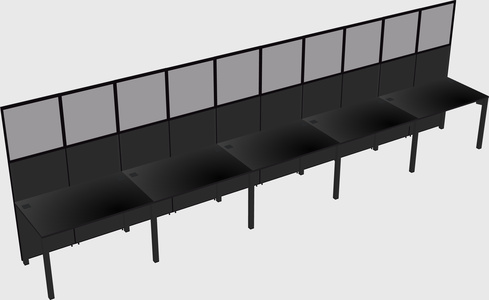 Shared rectangular cubicle