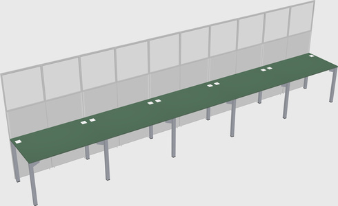 Shared rectangular cubicle