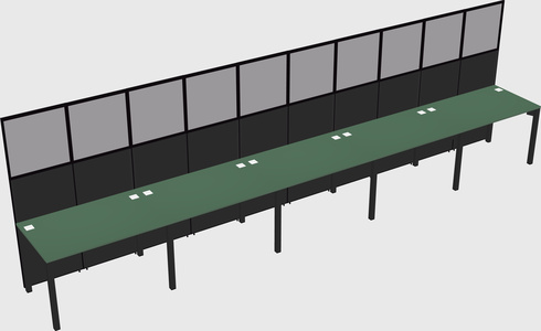 Shared rectangular cubicle