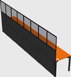 Shared rectangular cubicle