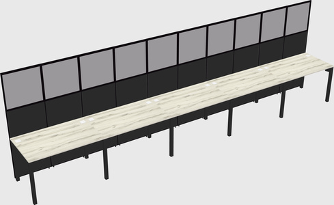 Shared rectangular cubicle