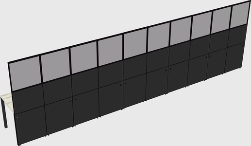 Shared rectangular cubicle