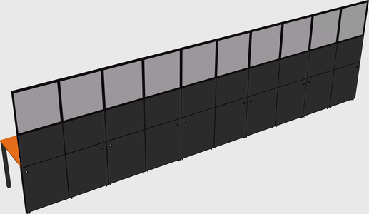 Shared rectangular cubicle