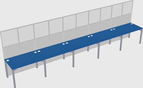 Shared rectangular cubicle