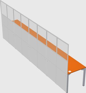 Shared rectangular cubicle