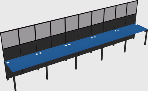 Shared rectangular cubicle