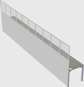 Shared rectangular cubicle