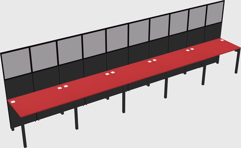Shared rectangular cubicle