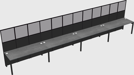 Shared rectangular cubicle