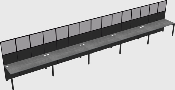 Shared rectangular cubicle