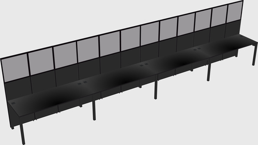 Shared rectangular cubicle