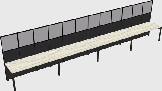 Shared rectangular cubicle