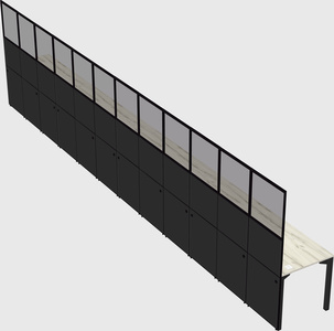 Shared rectangular cubicle