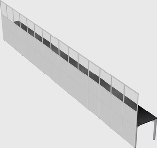 Shared rectangular cubicle