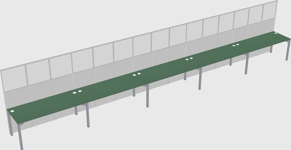 Shared rectangular cubicle