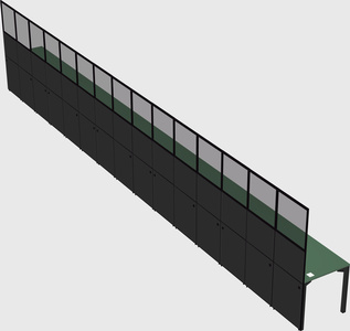 Shared rectangular cubicle