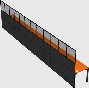 Shared rectangular cubicle