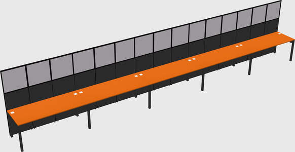 Shared rectangular cubicle