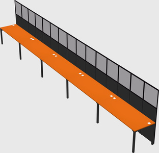 Shared rectangular cubicle