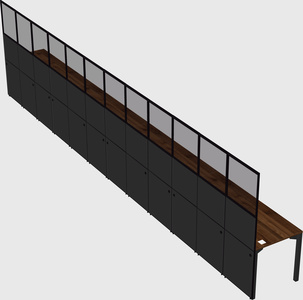 Shared rectangular cubicle