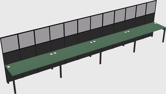 Shared rectangular cubicle