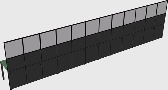 Shared rectangular cubicle