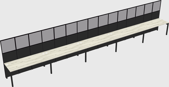 Shared rectangular cubicle