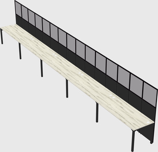 Shared rectangular cubicle