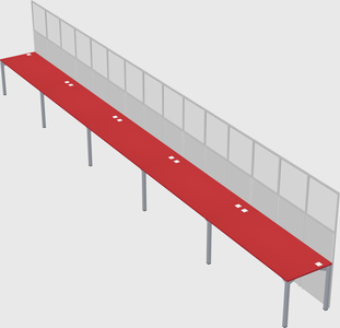 Shared rectangular cubicle