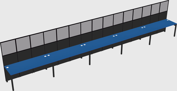Shared rectangular cubicle