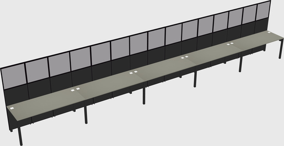 Shared rectangular cubicle