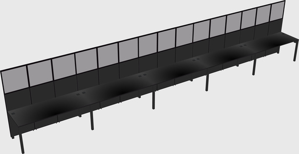 Shared rectangular cubicle