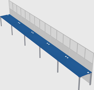 Shared rectangular cubicle