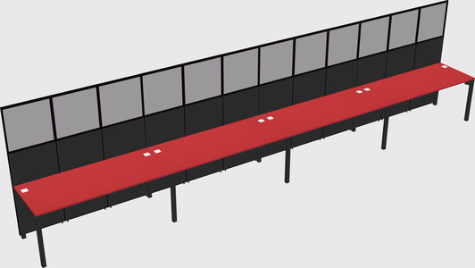 Shared rectangular cubicle
