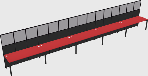 Shared rectangular cubicle