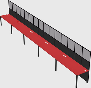 Shared rectangular cubicle