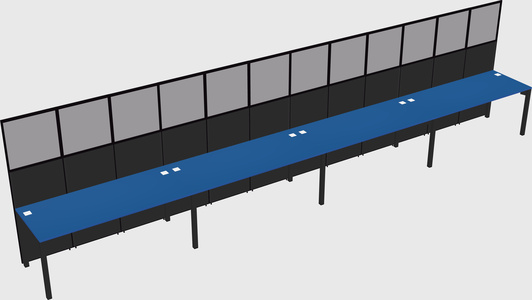 Shared rectangular cubicle