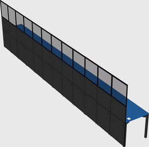 Shared rectangular cubicle