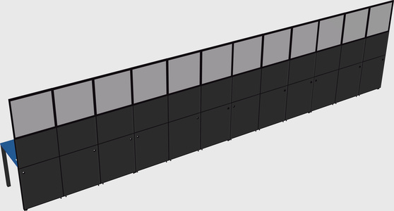 Shared rectangular cubicle